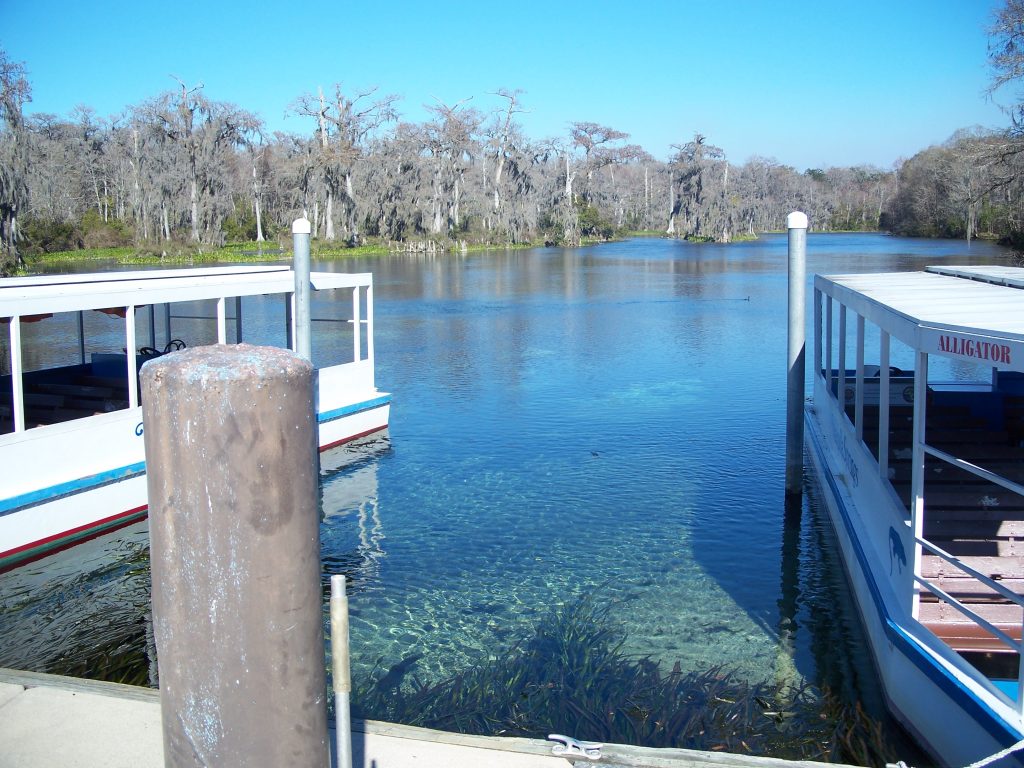 Wakulla Springs State Park near Tallahassee, FL. A clear freshwater spring popular for day trips.